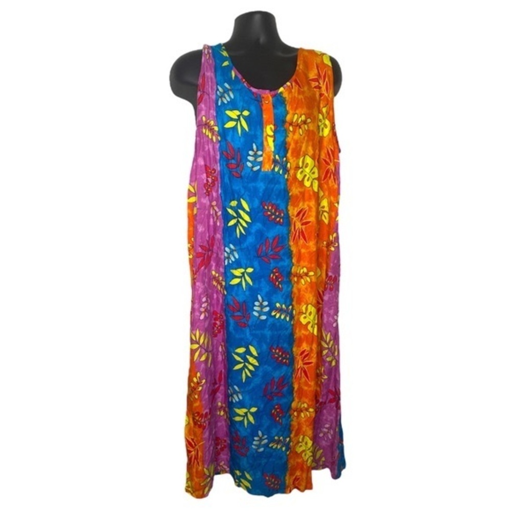 Ashley Taylor Tropical Print Nightgown (Size:2X, Color:Multi)